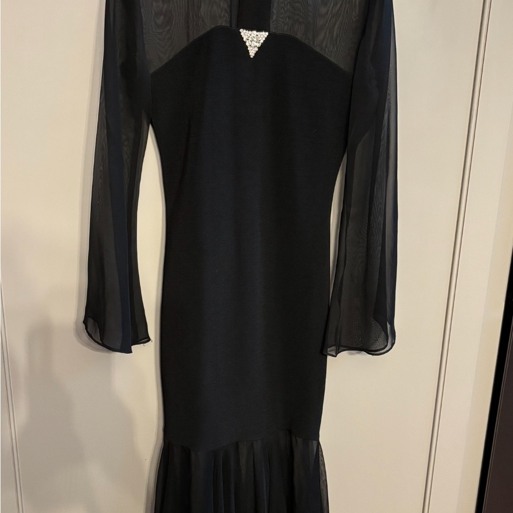 Elegant Alchemy by Joo Mee New York Black Sheer Sleeve Dress 5/6